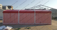 Tear Resistant Outdoor Exhibition Tents 3 x 9m Red And White Glass Solid Wall Strong